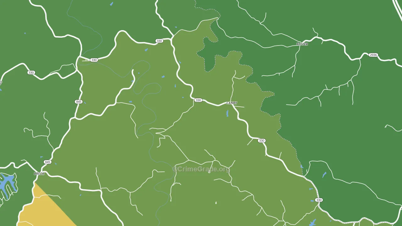 Canby, KY Map of Vehicle Theft Rates