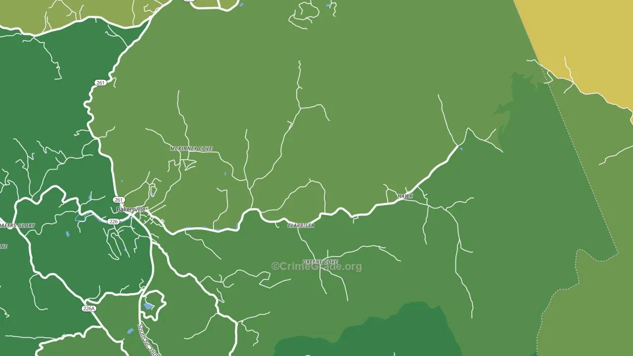 Cane Creek, NC Map of Vehicle Theft Rates
