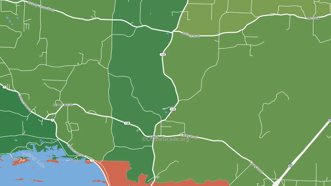 Caney, AR Map of Vehicle Theft Rates