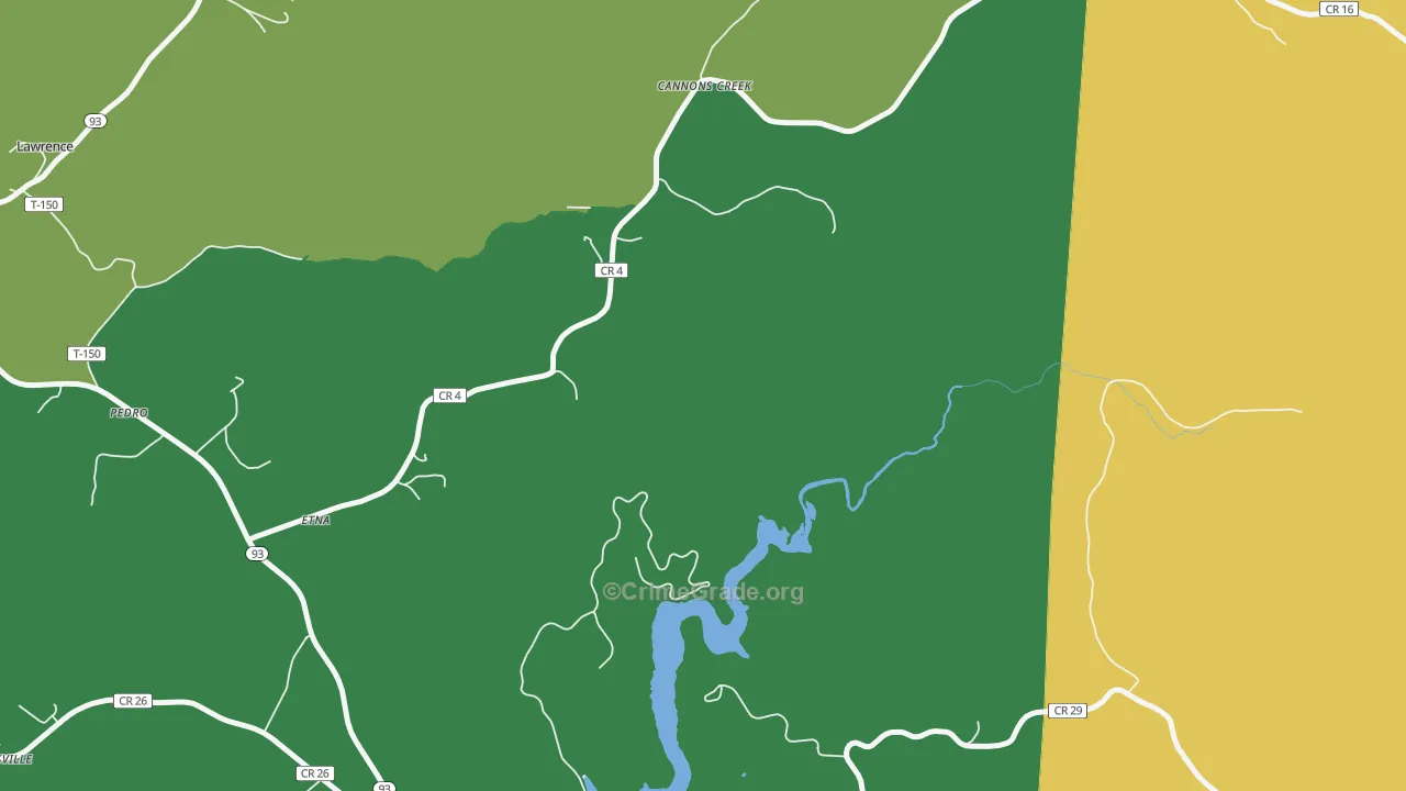 Cannons Creek, OH Map of Vehicle Theft Rates