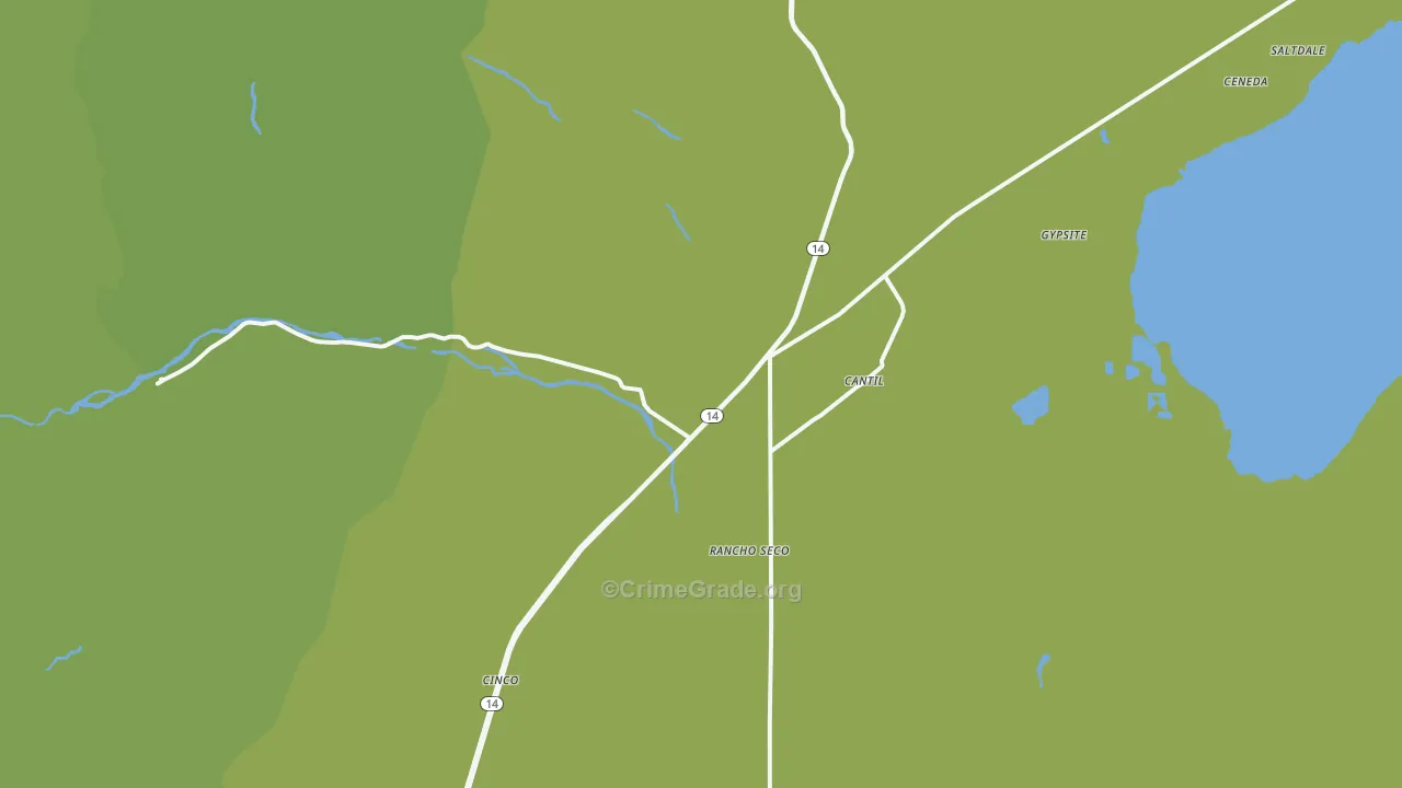 Cantil, CA Map of Vehicle Theft Rates
