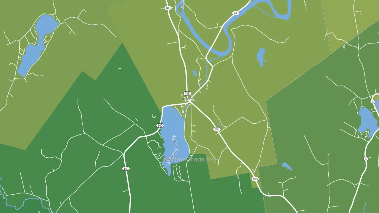 Canton, ME Map of Vehicle Theft Rates