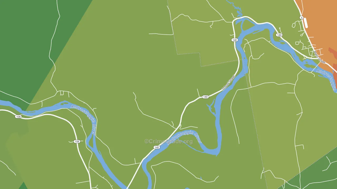 Canton Point, ME Map of Vehicle Theft Rates