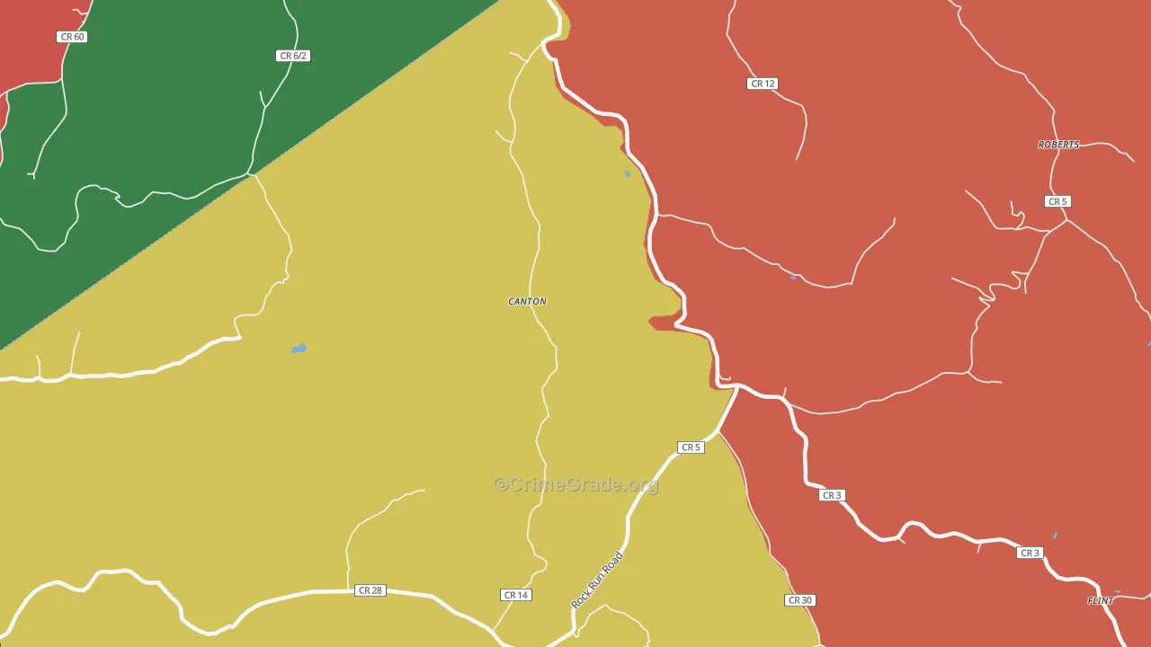 Canton, WV Map of Vehicle Theft Rates