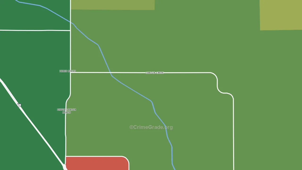 Cantua Creek, CA Map of Vehicle Theft Rates