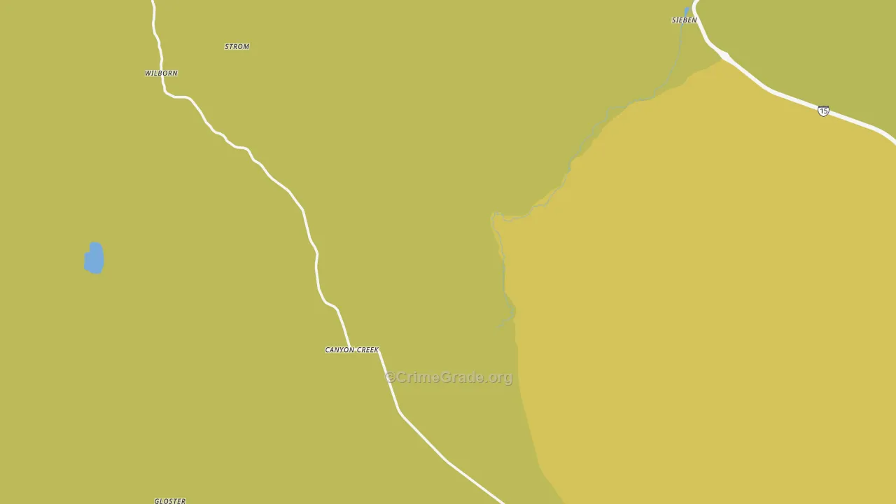 Canyon Creek, MT Map of Vehicle Theft Rates