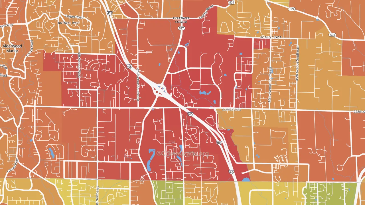 Canyon Park, Bothell, WA Map of Vehicle Theft Rates