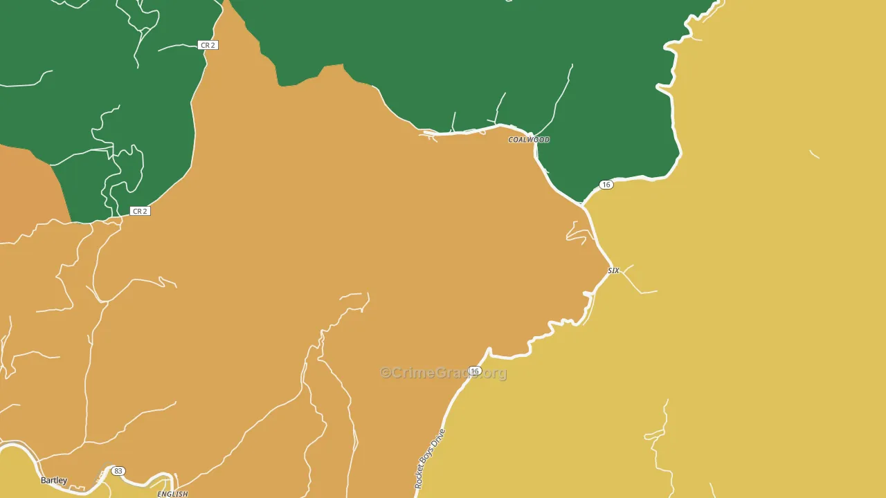 Capels, WV Map of Vehicle Theft Rates