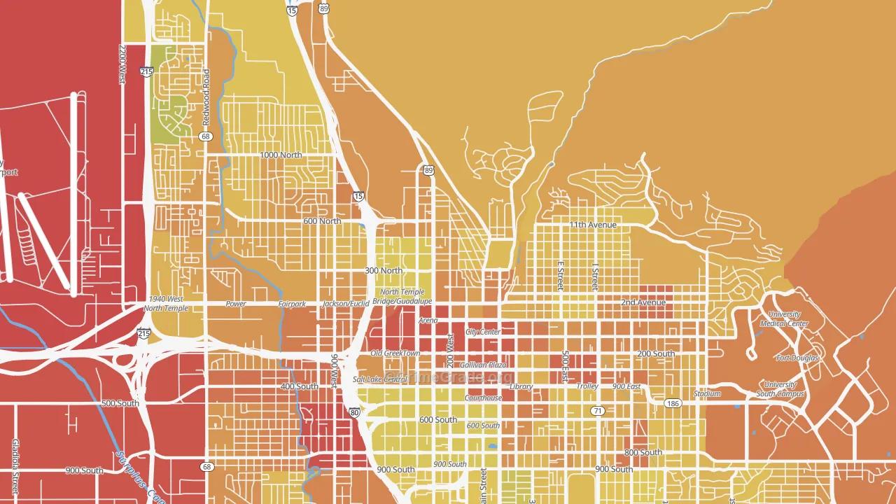 Capitol Hill, Salt Lake City, UT Map of Vehicle Theft Rates