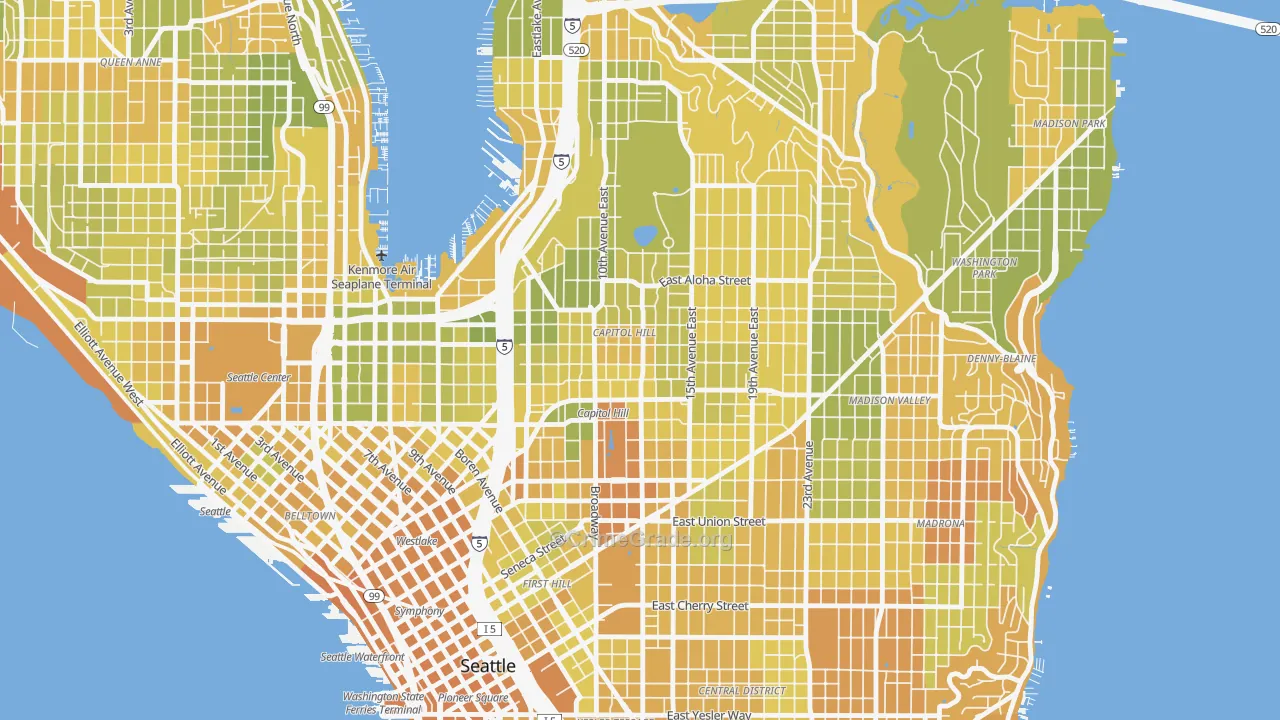 Capitol Hill, Seattle, WA Map of Vehicle Theft Rates