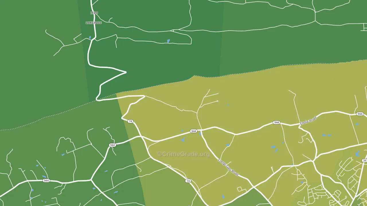 Caprivi, PA Map of Vehicle Theft Rates