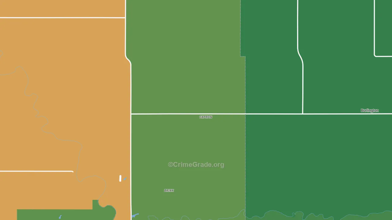 Capron, OK Map of Vehicle Theft Rates