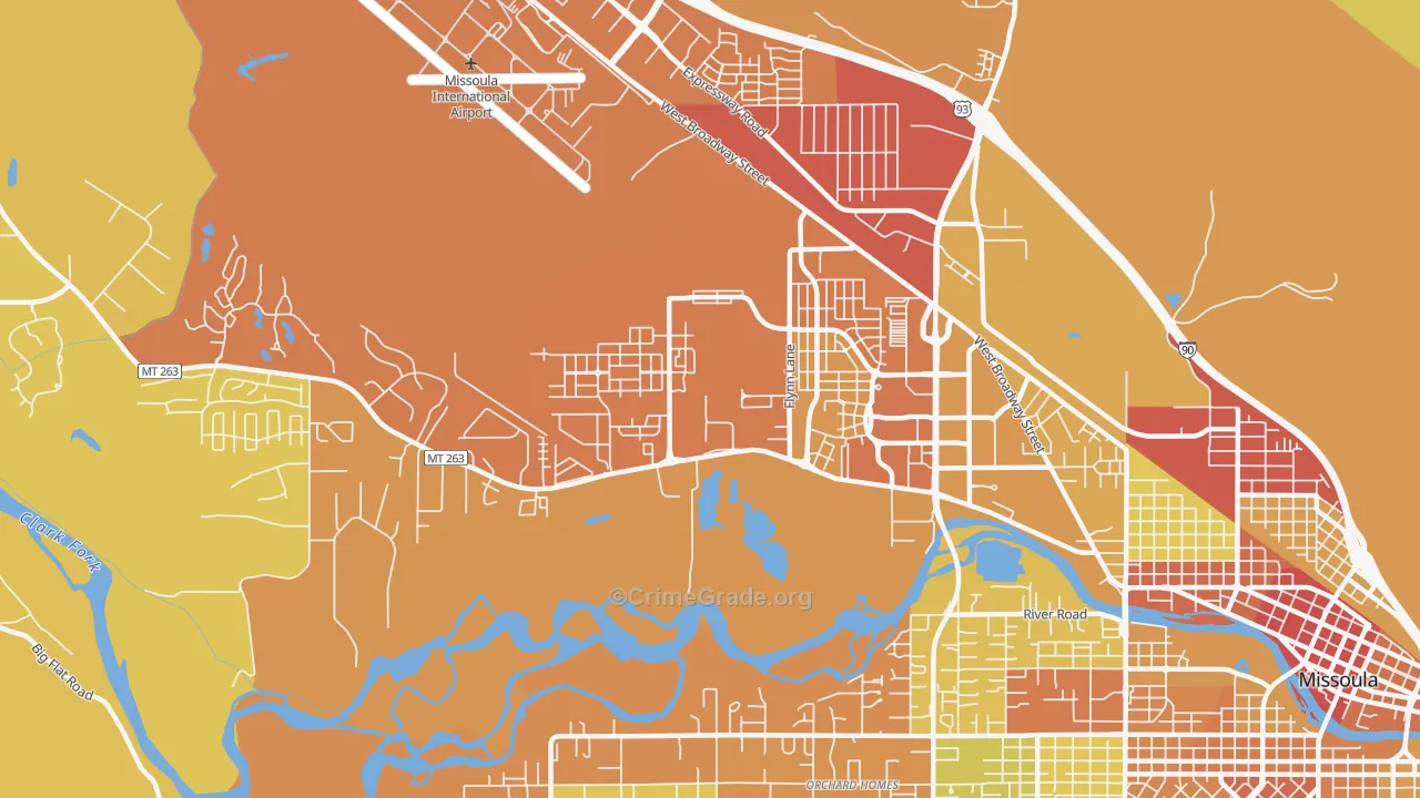 Captain John Mullan, Missoula, MT Map of Vehicle Theft Rates