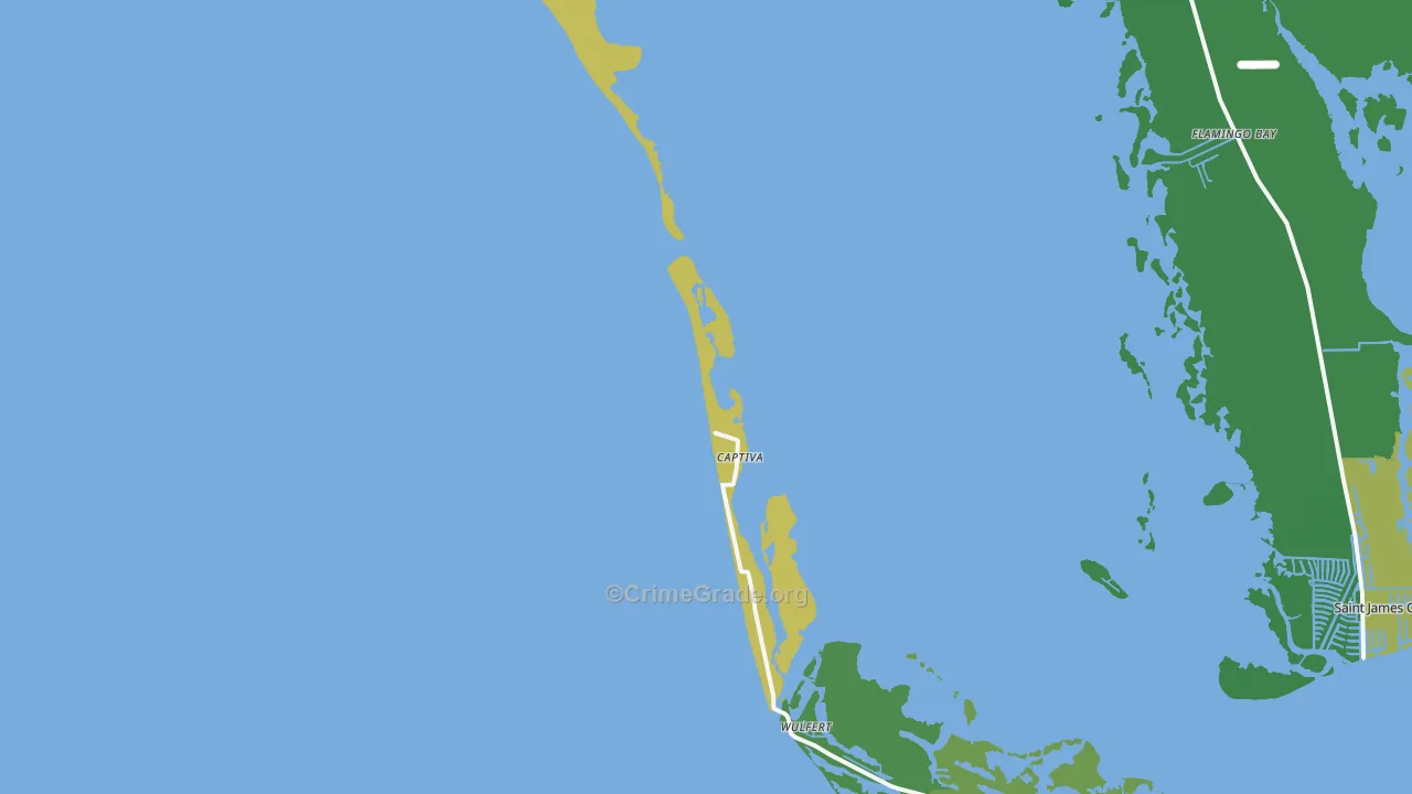Captiva, FL Map of Vehicle Theft Rates
