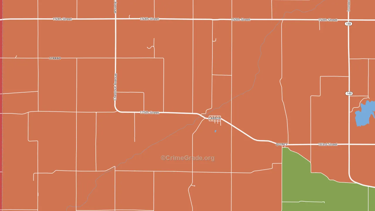 Carbon, IA Map of Vehicle Theft Rates