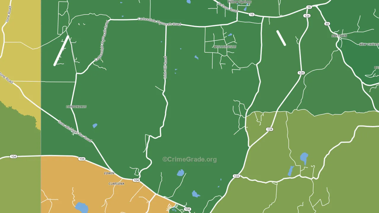 Carbondale, CA Map of Vehicle Theft Rates