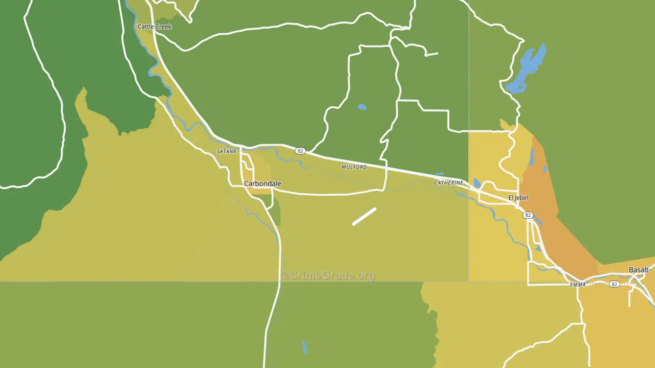 Carbondale, CO Map of Vehicle Theft Rates