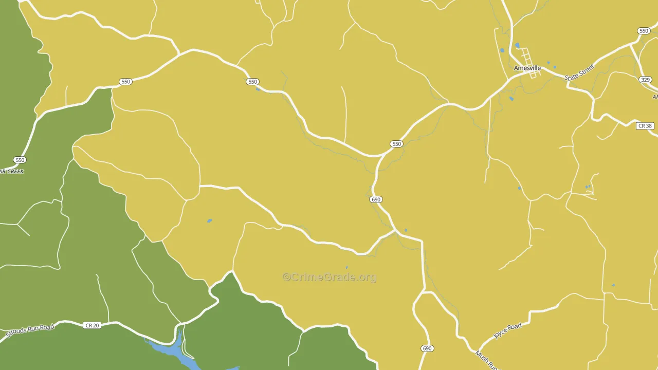 Carbondale, OH Map of Vehicle Theft Rates