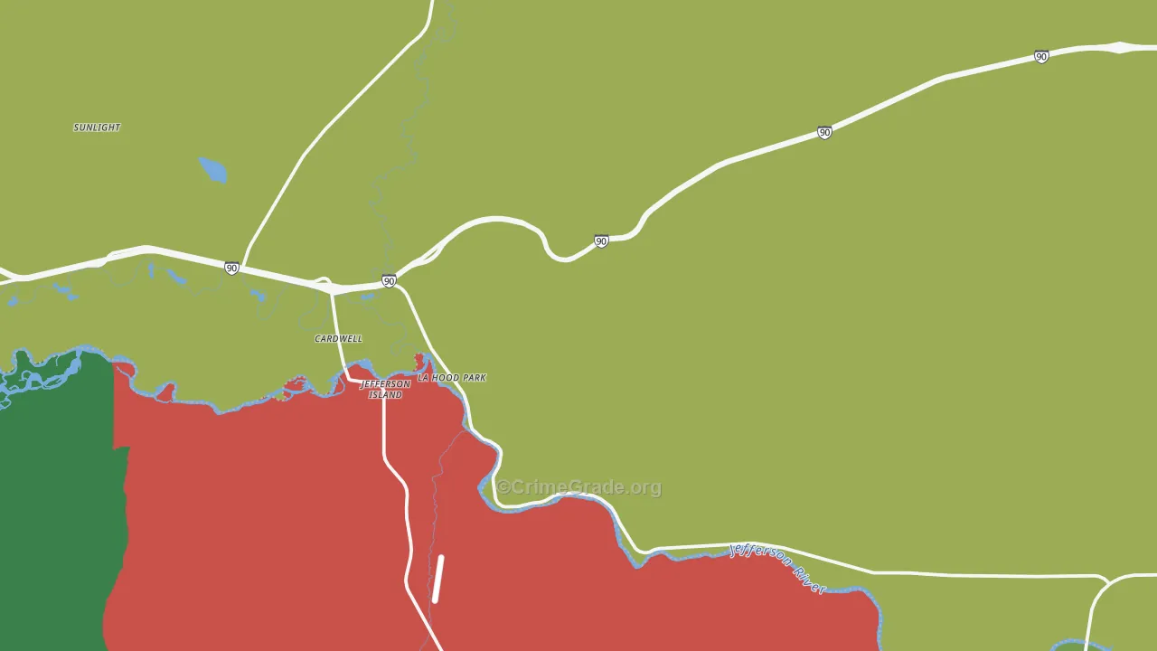 Cardwell, MT Map of Vehicle Theft Rates