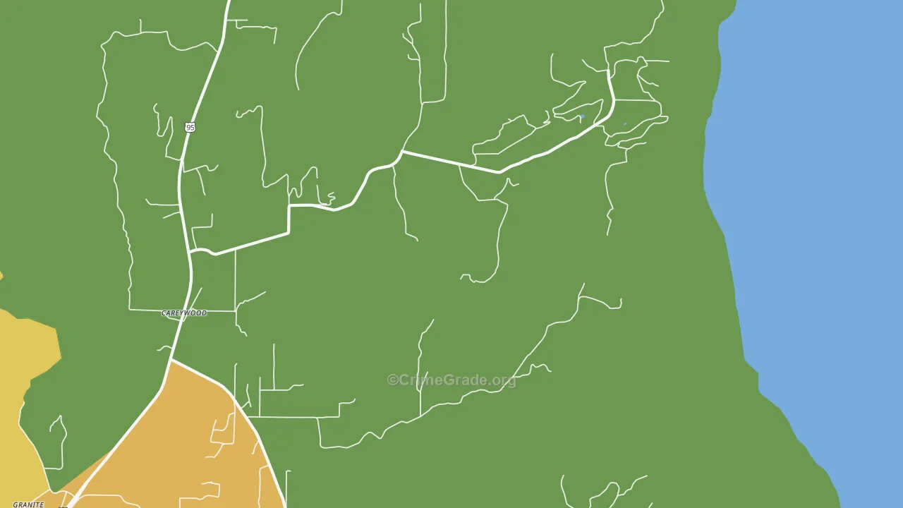 Careywood, ID Map of Vehicle Theft Rates