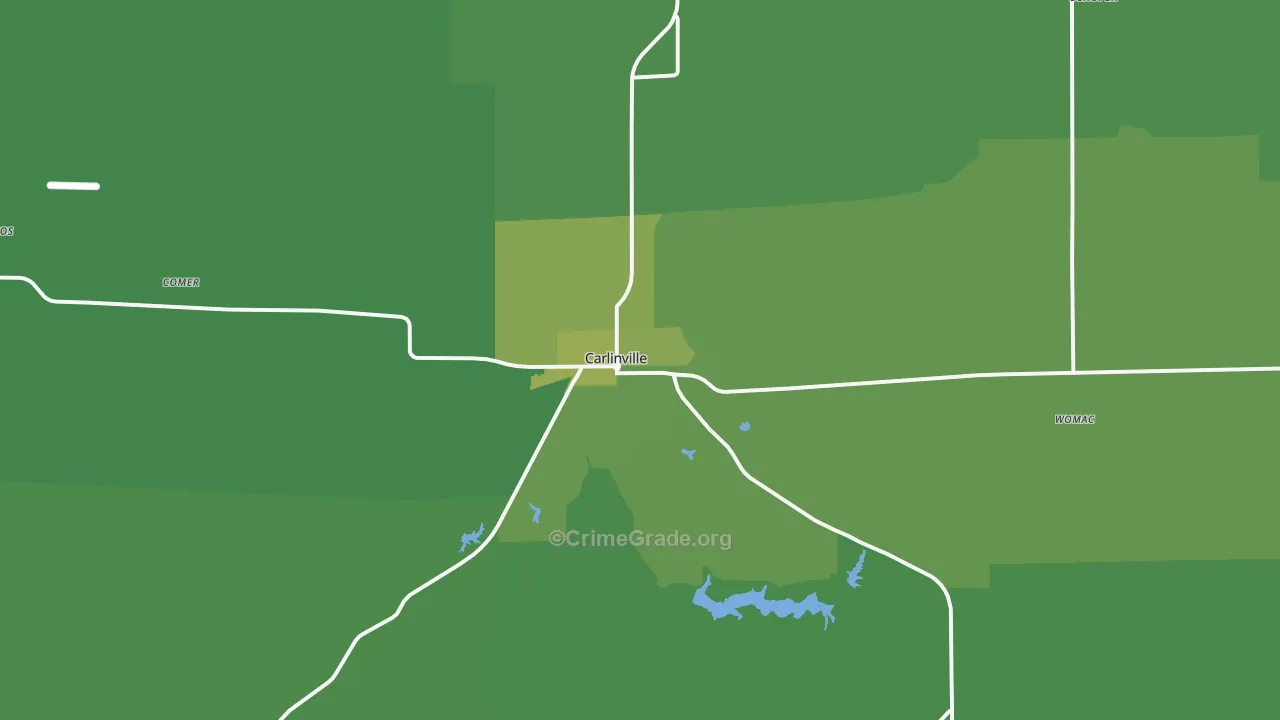 Carlinville, IL Map of Vehicle Theft Rates