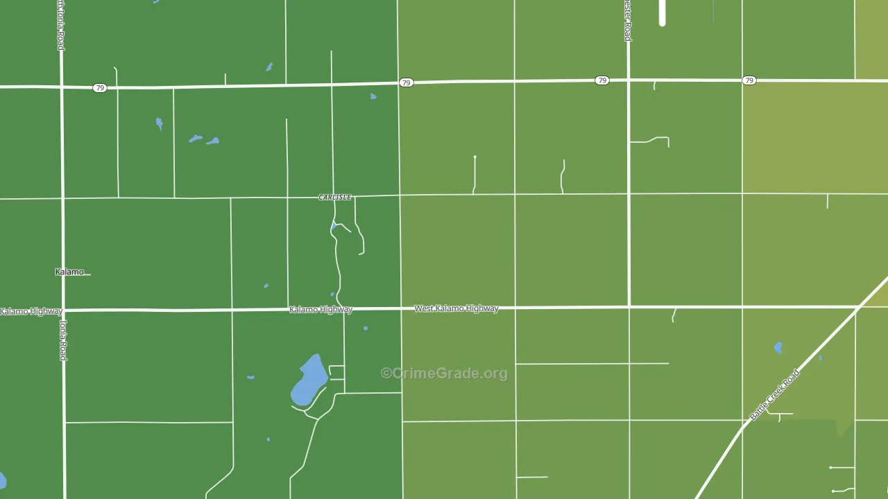 Carlisle, MI Map of Vehicle Theft Rates