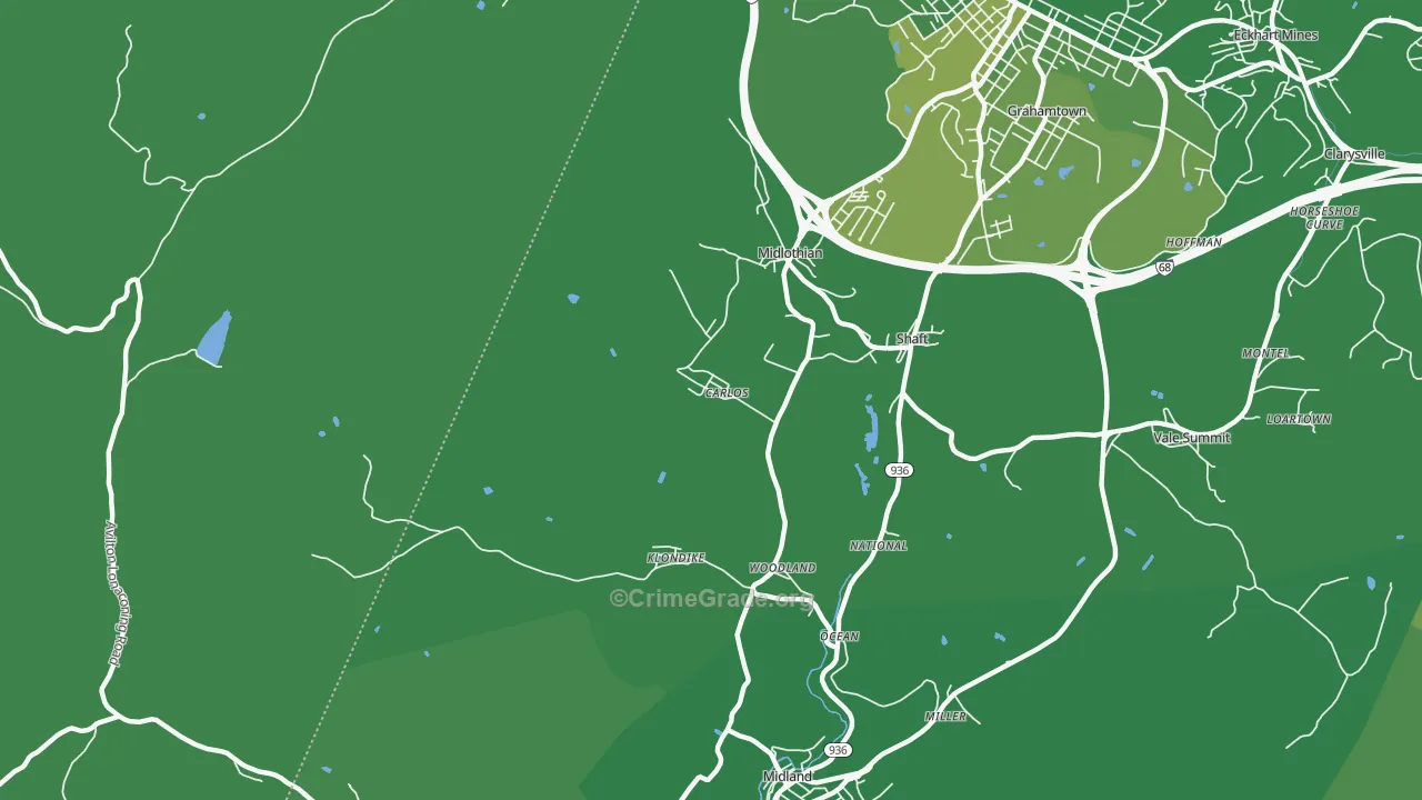 Carlos, MD Map of Vehicle Theft Rates