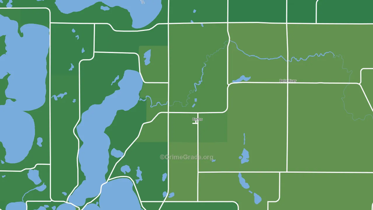 Carlos, MN Map of Vehicle Theft Rates