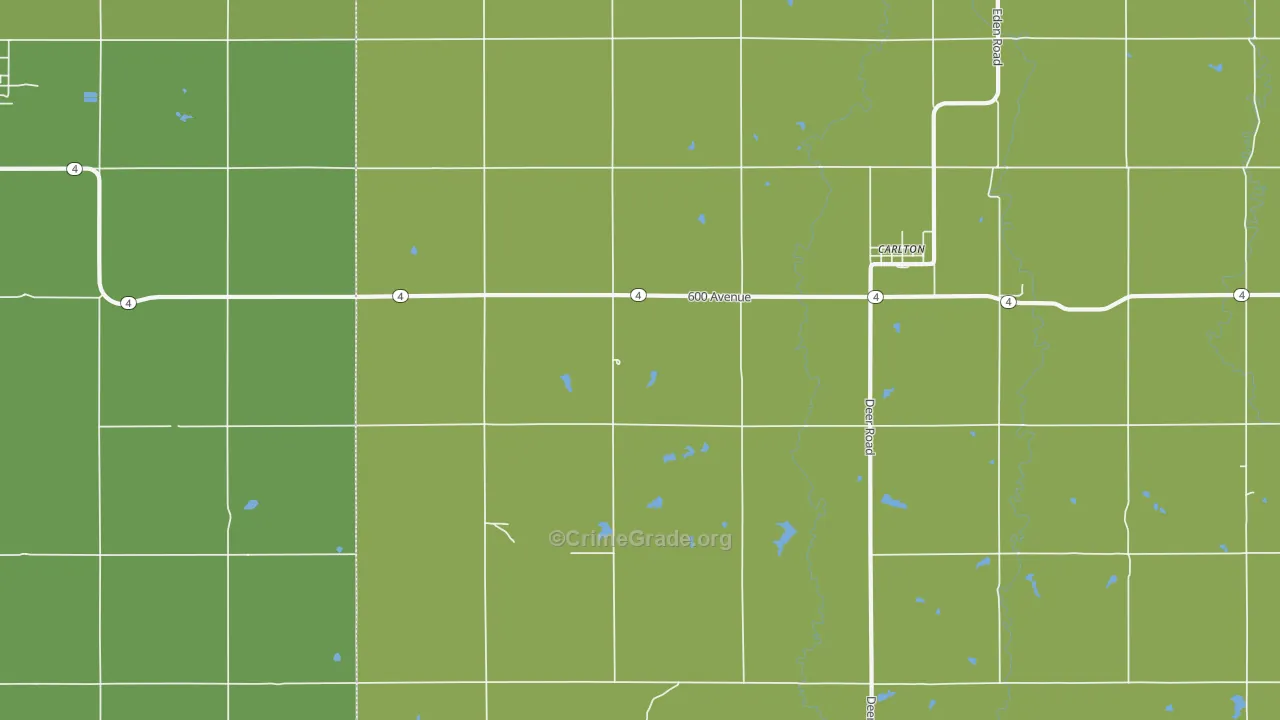 Carlton, KS Map of Vehicle Theft Rates