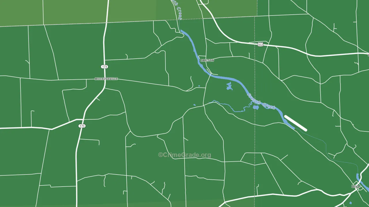 Carlton, PA Map of Vehicle Theft Rates