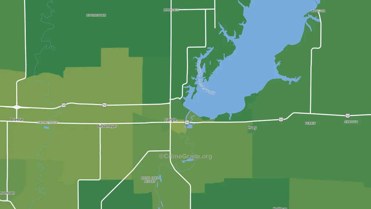 Carlyle, IL Map of Vehicle Theft Rates