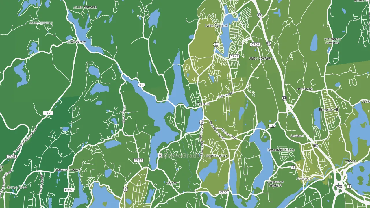 Carmel, NY Map of Vehicle Theft Rates