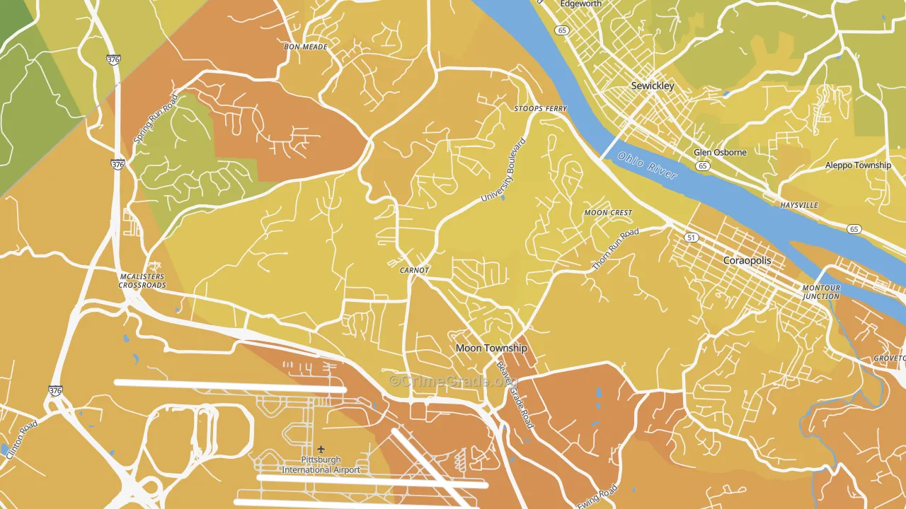 Carnot-Moon, PA Map of Vehicle Theft Rates
