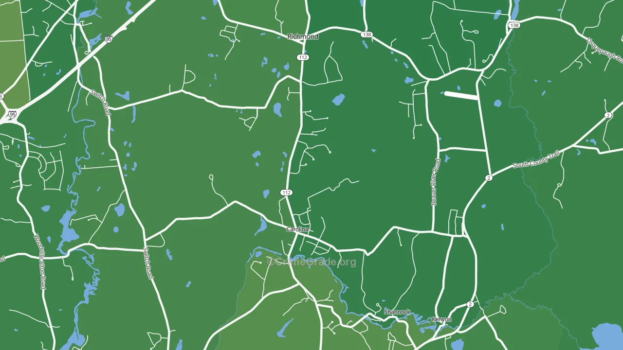 Carolina, RI Map of Vehicle Theft Rates