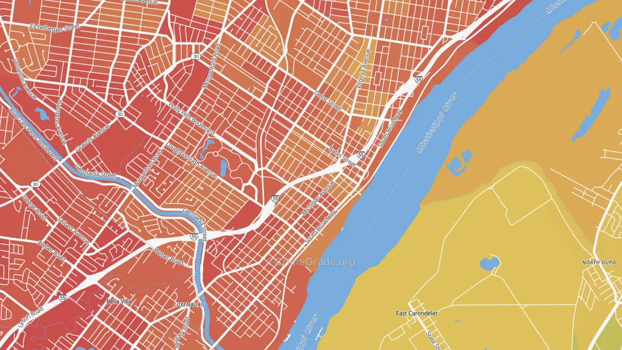 Carondelet, St. Louis, MO Map of Vehicle Theft Rates