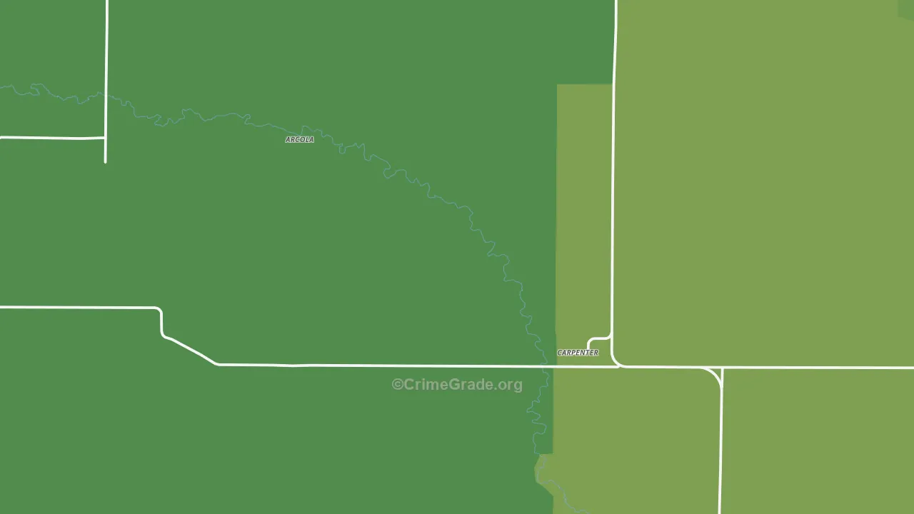Carpenter, WY Map of Vehicle Theft Rates