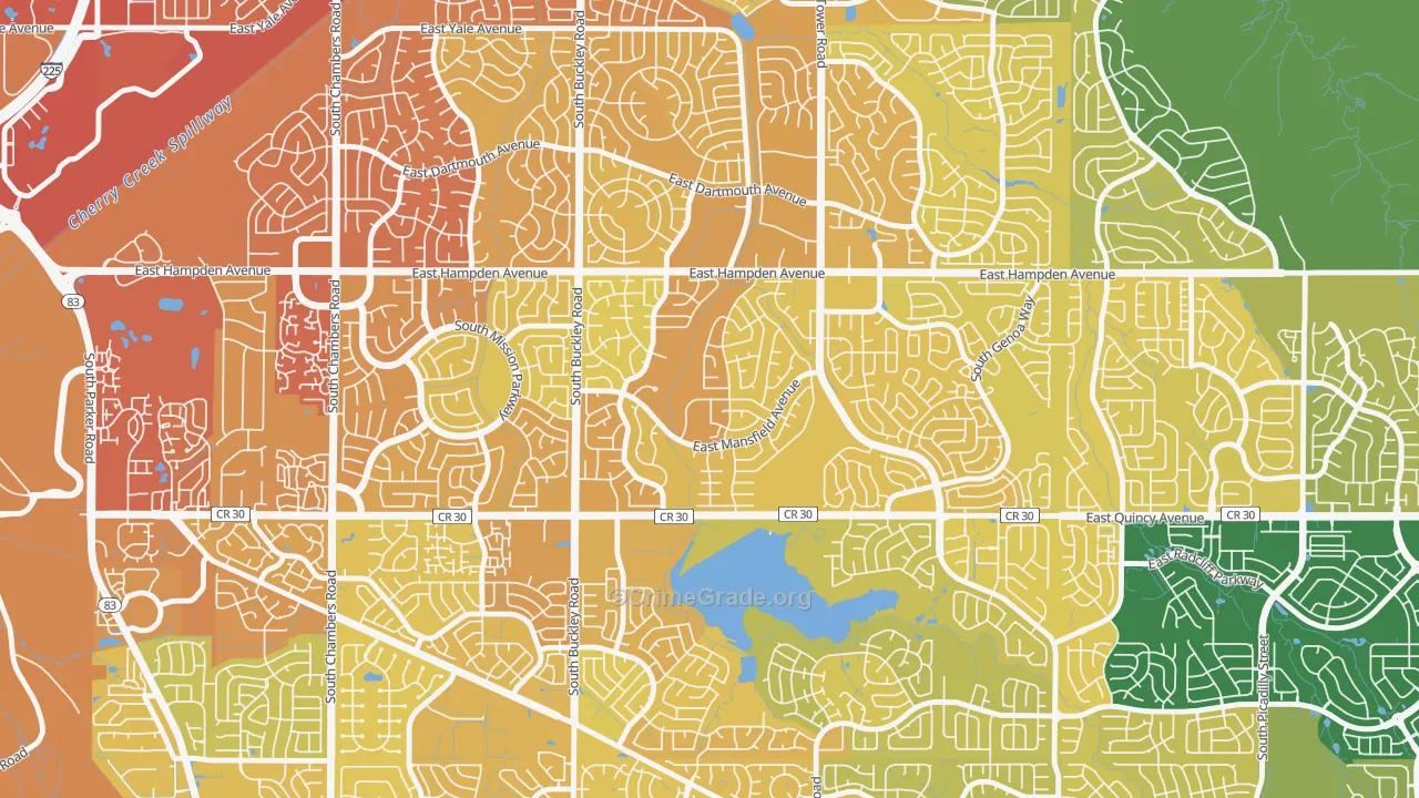Carriage Place, Aurora, CO Map of Vehicle Theft Rates
