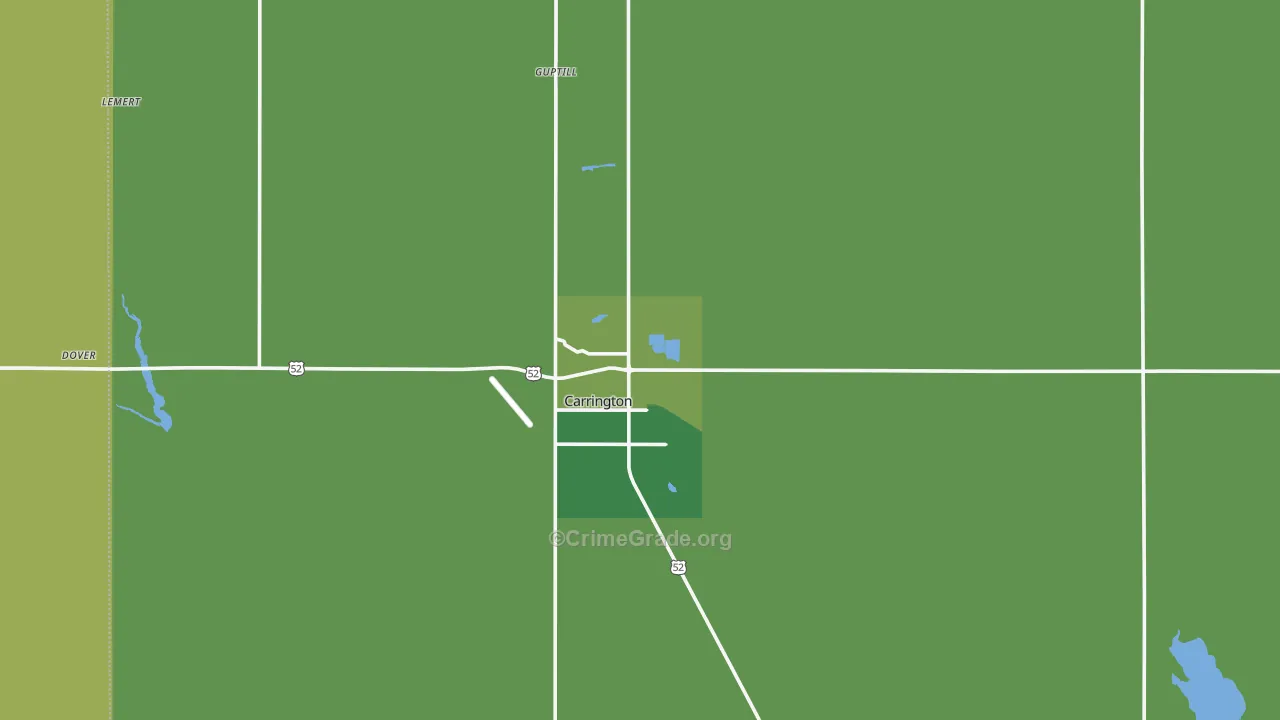 Carrington, ND Map of Vehicle Theft Rates