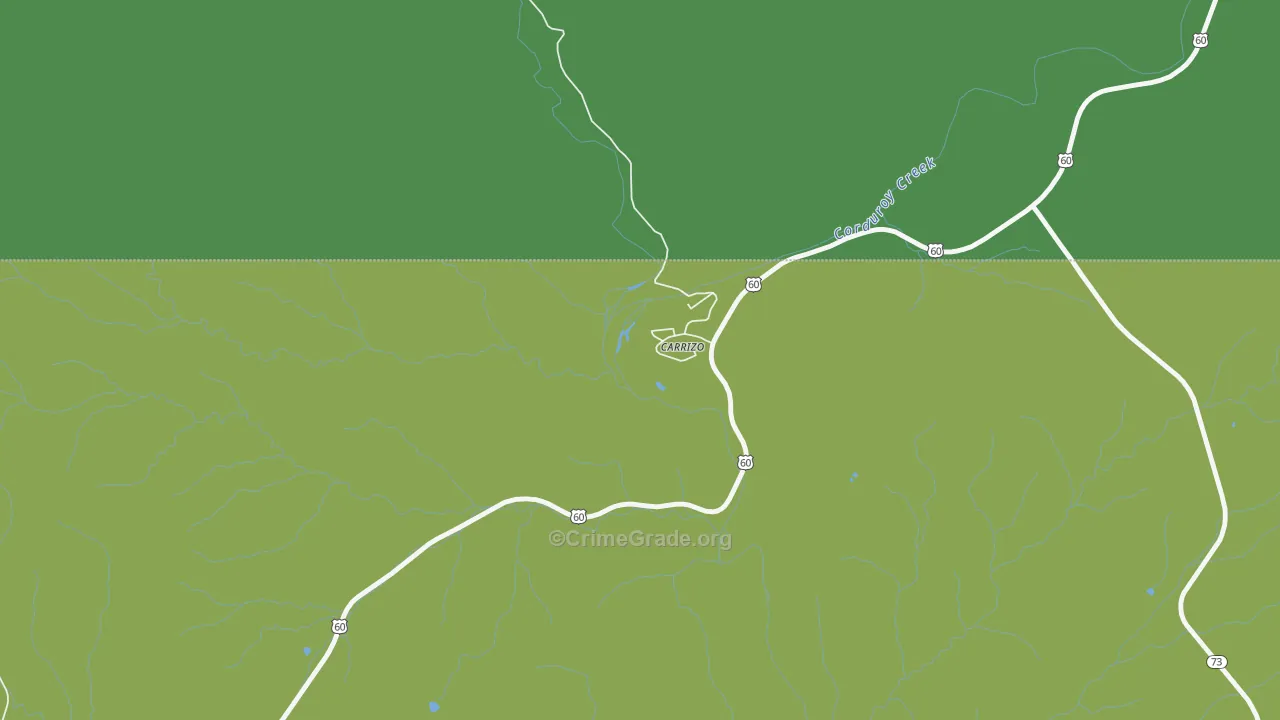 Carrizo, AZ Map of Vehicle Theft Rates