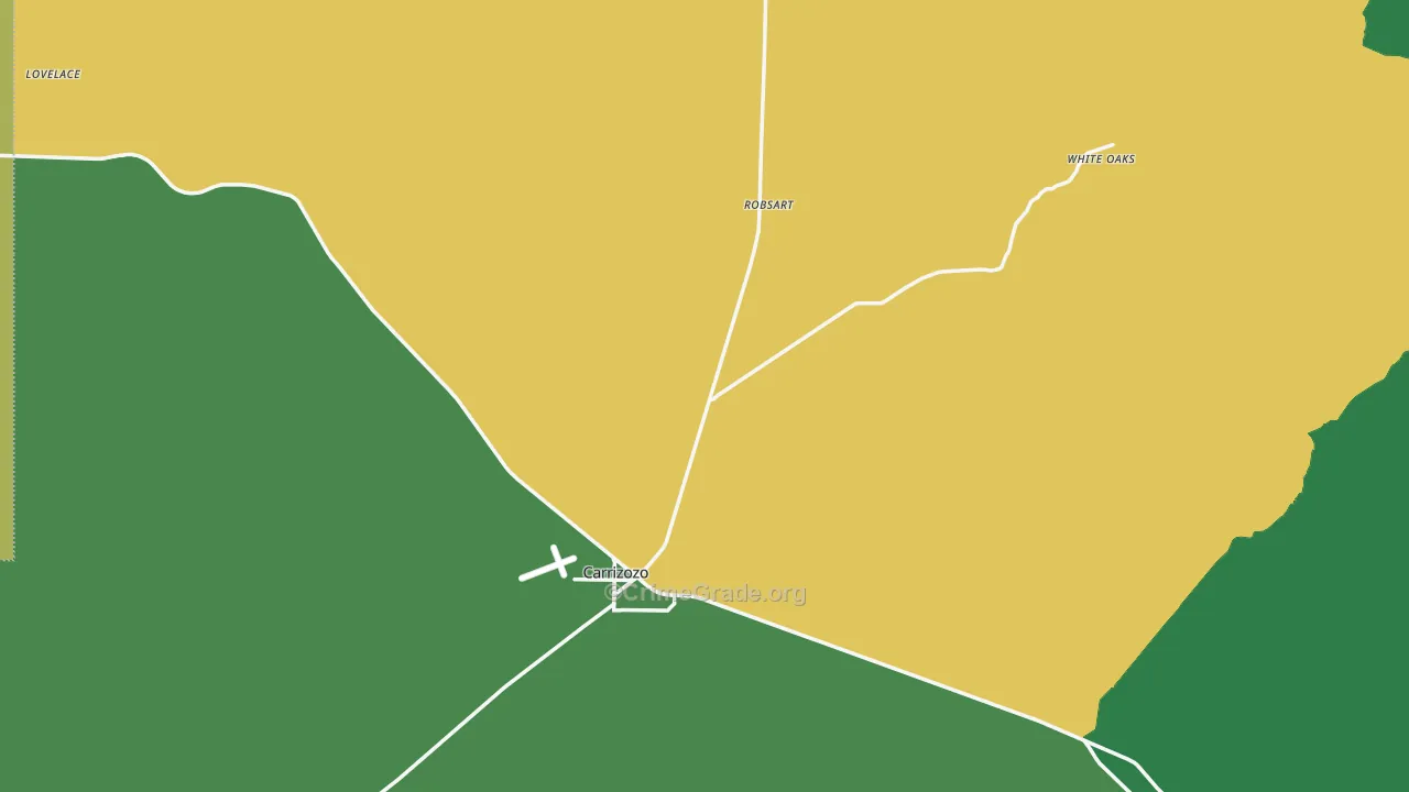 Carrizozo, NM Map of Vehicle Theft Rates
