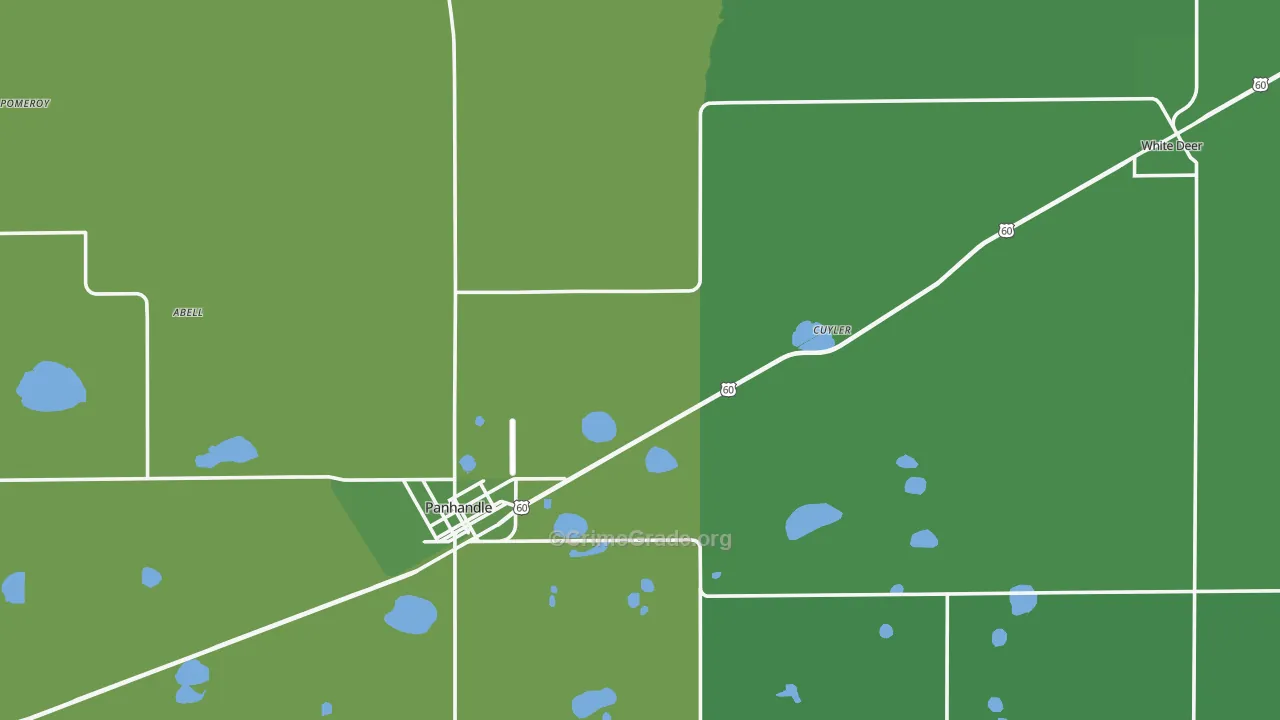 Carson County, TX Map of Vehicle Theft Rates