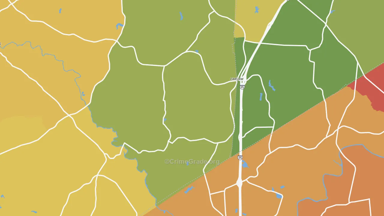Carson, VA Map of Vehicle Theft Rates