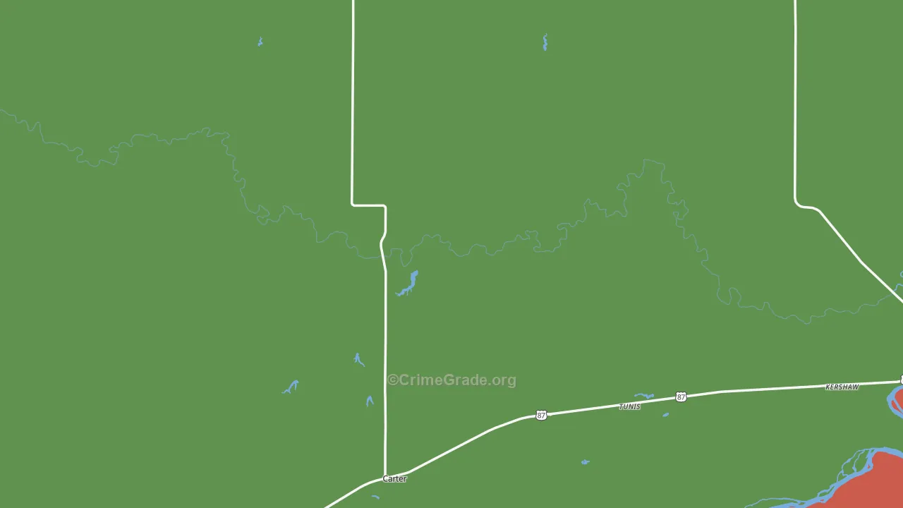 Carter, MT Map of Vehicle Theft Rates