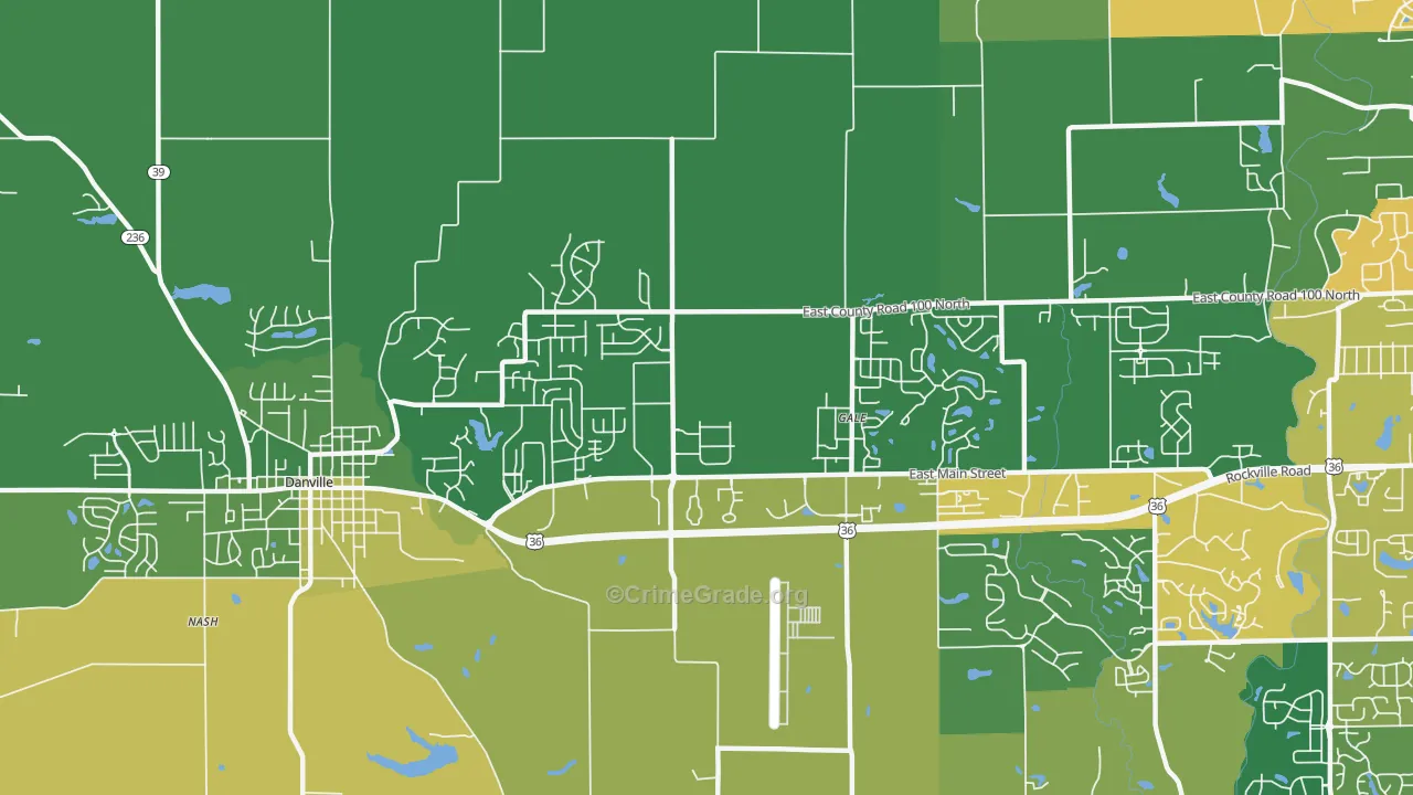 Cartersburg, IN Map of Vehicle Theft Rates