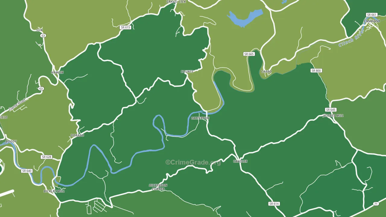 Carterton, VA Map of Vehicle Theft Rates
