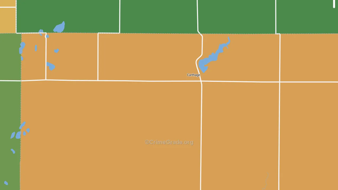 Carthage, SD Map of Vehicle Theft Rates