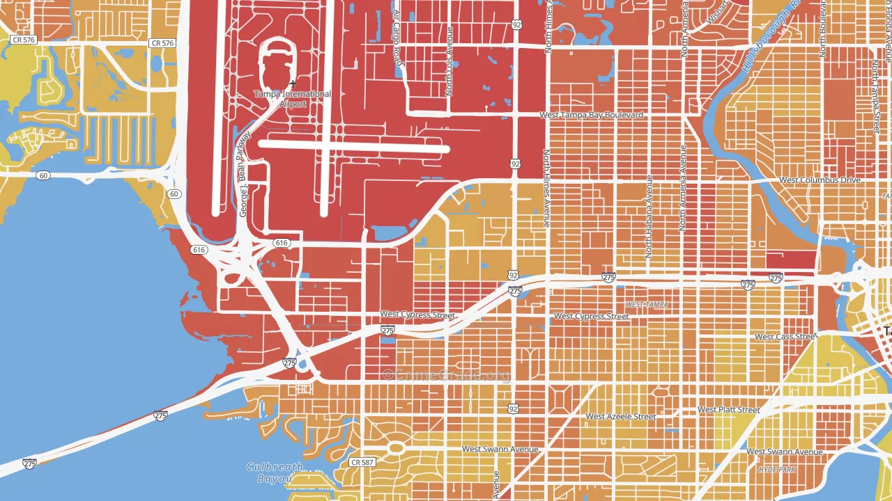 Carver City-Lincoln Gardens, Tampa, FL Map of Vehicle Theft Rates