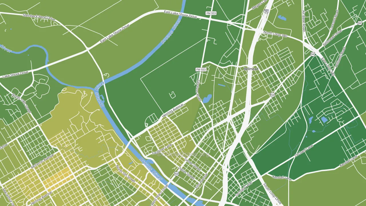 Carver, Waco, TX Map of Vehicle Theft Rates