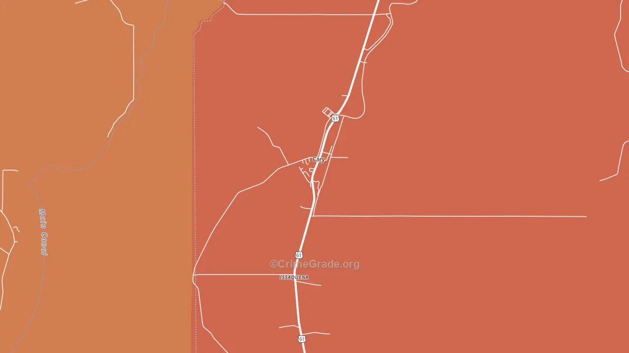 Cary, MS Map of Vehicle Theft Rates