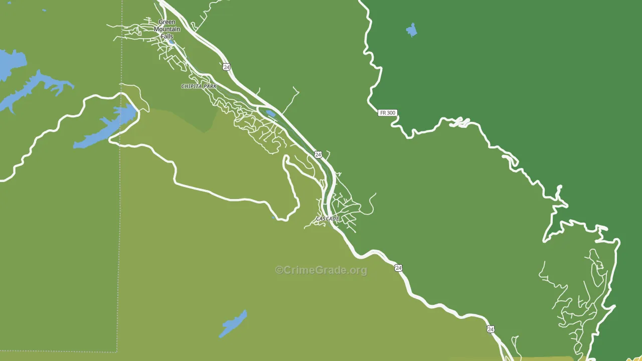 Cascade, CO Map of Vehicle Theft Rates